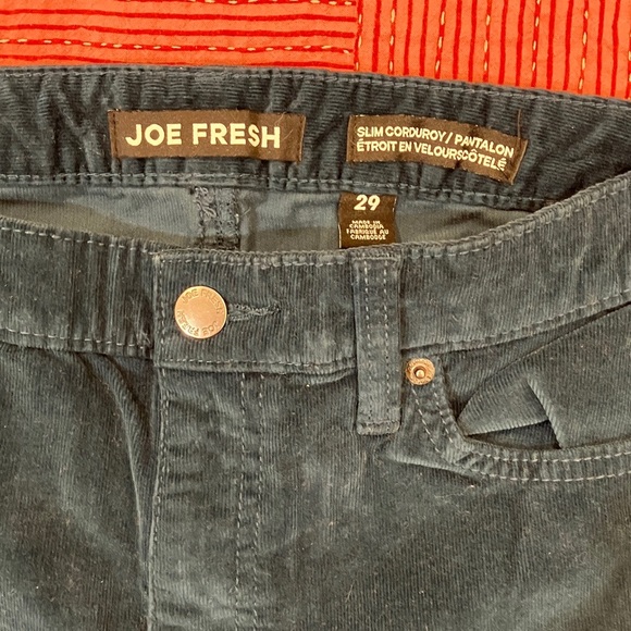 Women’s W32L31 corduroy Joe Fresh slim fit velour pants - Picture 3 of 15